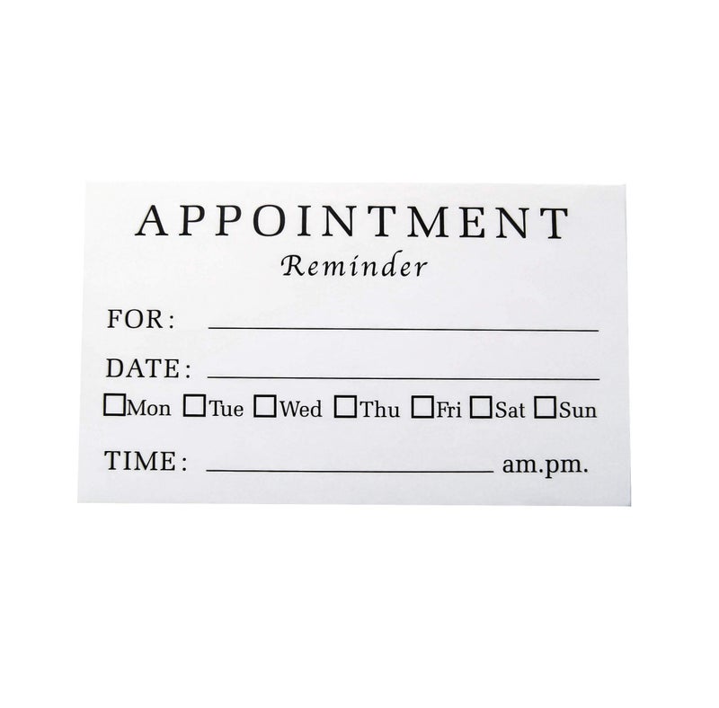 RXBC2011 Appointment Reminder Cards (Pack of 100) for Dentist Therapist Doctor Hair Salon Pack of 100 - Image 2